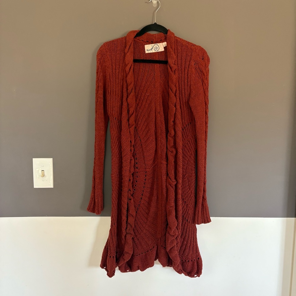 Women's Rust Sweater Cardigan